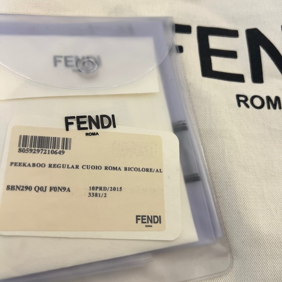 Fendi Grey Selleria Leather Peekaboo Shoulder Bag - Picture 8 of 11